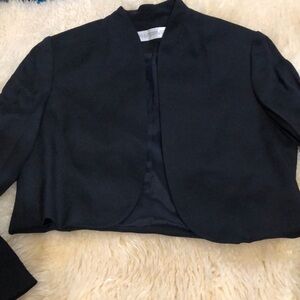 Black silk jacket with embroidered rose on the back
